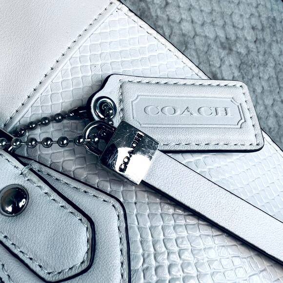 Coach Shoulder Bag Purse Reptile Tote Charlie Embossed Python Leather F28723 - Picture 9 of 16